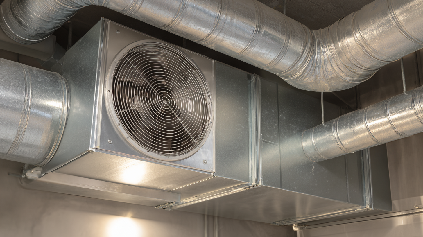 14:40 HVAC air handler unit connected to metal ductwork
